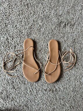 TKEES Brown Flat Wrap Sandal Size 9 EU 40